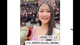 The Entrance Of Miss Nagaland quotHikali Achumiquot 9th Spring Fest 2023  At St Joseph College Jakhama✨ [upl. by Glass756]