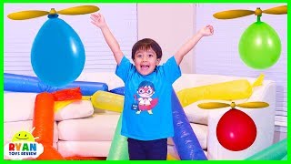 Helicopter Balloon Race with Ryan ToysReview [upl. by Barrow]