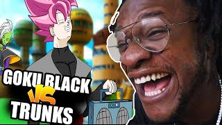 Trunks vs Goku Black EPIC RAP BATTLE DBS Parody REACTION [upl. by Einnor]