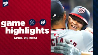 Nationals vs Marlins Game Highlights 42824  MLB Highlights [upl. by Malita]