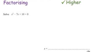 Solving Quadratics by Factorising single x squared  Foundation and Higher GCSE  JaggersMaths [upl. by Nylzaj]