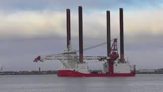 WIND SERVER  Offshore construction jack up vessel 12124 [upl. by Airahcaz354]