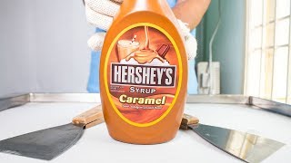 Hersheys Caramel Syrup ICE CREAM ROLLS [upl. by Kingsley787]