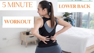 5 MIN LOWER BACK Exercises Far Lower Back Pain  Relief Stretches Far Lower Back Strengthening [upl. by Kimber]