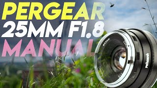 Pergear 25mm F18  Best CHEAP APSC Manual Lens  Video Review  XH1 Cinematic [upl. by Stead]