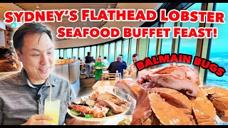 Flathead Lobster Seafood Feast Over Sydney Australia  The SkyFeast Buffet at Sydneys SkyTower [upl. by Hugon]