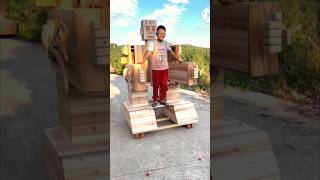 Homemade wooden robot shorts ytshorts newshorts [upl. by Eniotna791]