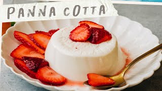 NOBAKE DESSERT  Panna Cotta with Strawberry Liqueur Topping [upl. by Harriman]