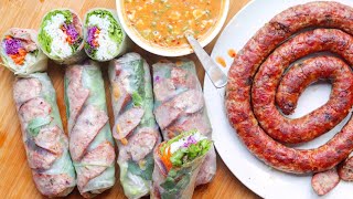 Fresh Spring Rolls w Hmong Sausage [upl. by Yelkreb287]