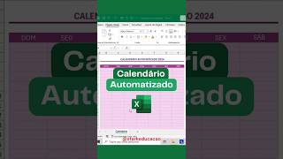 Como Criar um Calendário Automatizado no Excel  shorts excel [upl. by Putnem]