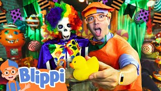 Blippi Plays Halloween Sink or Float  Blippi  Educational Videos for Kids [upl. by Yekcir]