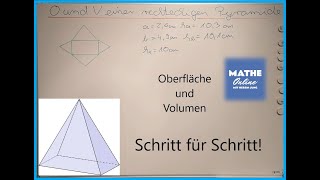 Oberfläche und Volumen einer rechteckigen Pyramide [upl. by Aneeh]