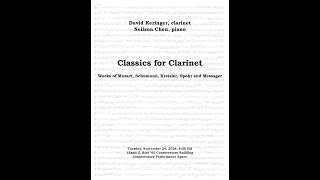 quotClassics for Clarinetquot  Solo recital of David Keringer [upl. by Aro]