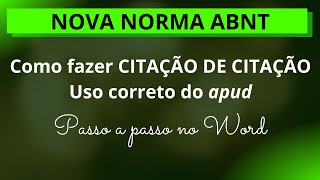 Citação Numérica ABNT no TCC [upl. by Cleasta]