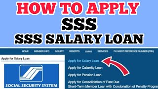 SSS SALARY LOAN  HOW TO APPLY SSS SALARY LOAN  SSS SALARY LOAN ONLINE sssloan sssonline sss [upl. by Eidroj]