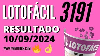 🍀 Resultado Lotofácil 3191 [upl. by Aihsatsan499]