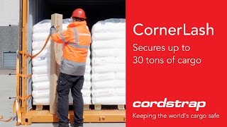 Secure up to 30 tons containerized goods using Cordstrap CornerLash [upl. by Tarrance855]