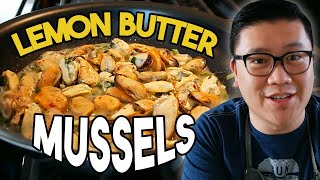 How To Make LEMON BUTTER MUSSELS With Garlic [upl. by Narik]