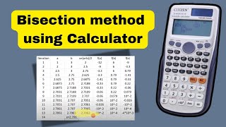 Bisection Method using calculator  use of calculator of bisection calculation [upl. by Tiff966]