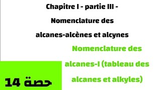 Chimie s2 biologie Nomenclature des alcanesI tableau des alcanes et alkyles [upl. by Reinert]