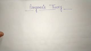 Theory of pangenesis by Darwin  what is pamgenesis  Darwinism  theory of evolution in hindi [upl. by Rafter]