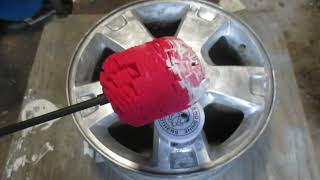 Refinishing aluminum rims Cleaning sanding polishing and applying clear coat [upl. by Lednyc]