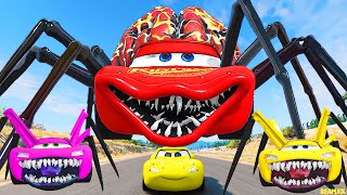 Live Epic Escape From Lightning McQueen Eater Monsters  McQueen VS Lightning McQueen BeamNGDrive12 [upl. by Annahgiel]