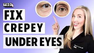 Fix Your Crepey Under Eye Skin  3 AtHome Antiaging Treatments [upl. by Nauqyaj]