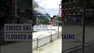 Swiss ski resort flooded after heavy rains [upl. by Heisel266]