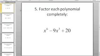 Intermediate Algebra Factoring A General Strategy [upl. by Waldman]