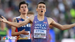 SHOCKING UPSET Wightman snatches 1500 gold from Ingebrigtsen at Worlds in final lap  NBC Sports [upl. by Charity936]