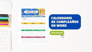 Plantilla de Calendario de Cumpleaños en Word GRATIS [upl. by Michelina]