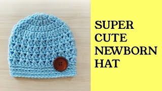 Super Easy amp Fast Crochet Baby Hat  You Will Love This Easy and Cute Pattern [upl. by Mauer]