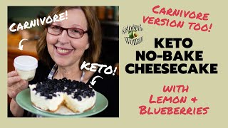 Keto No Bake Cheesecake  Carnivore Cheesecake options Celebrate Keto Blueberry Cheesecake Day [upl. by Burnard492]