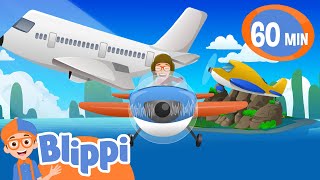 Blippi flies an Airplane Song  1 Hour of BLIPPI  Educational Songs For Kids [upl. by Priestley560]