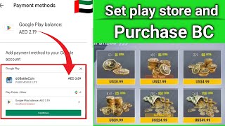 How to setting google play store and purchase pubg lite BC in uae  pubg lite bc kaise buy kare [upl. by Crutcher]