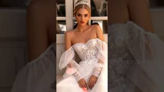 Detachable Long Sleeve Tulle Wedding Dress Sweetheart Neck Beaded Applique Gown weddingdress [upl. by Derfnam]