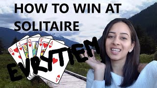 HOW TO WIN AT SOLITAIRE EVERY SINGLE TIME [upl. by Whitver]