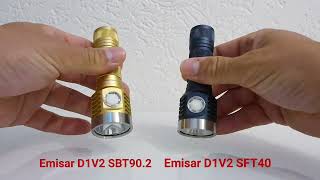 Emisar D1V2 SBT902 comparison with Emisar D1V2 SFT40 Manker MC13 SBT902 and Lumintop X9L SBT902 [upl. by Ziguard339]