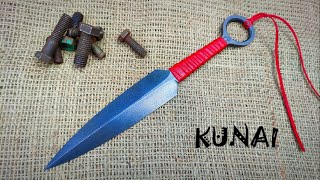 WOOTZ steel from rusty bolts  Forging a flying KUNAI [upl. by Ame84]