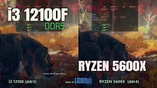 Core i3 12100 ddr5 vs Ryzen 5600x ddr4 in 2024 [upl. by Leahcam301]