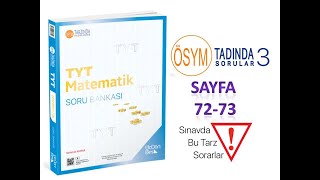 345 TYT MATEMATİK SAYFA 72 73 SAYISAL VE SÖZEL MANTIK ÖSYM TADINDA 3 [upl. by Akerdnuhs]