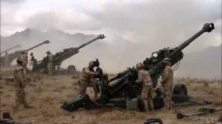 Four Canadian Artillery Guns Firing in Afghanistan [upl. by Suiravaj257]