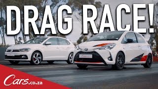 Drag Race  VW Polo GTI vs Toyota Yaris GRMN [upl. by Eednak]