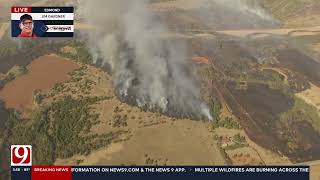 News 9 Weather Team Tracks Wildfires In Central Oklahoma [upl. by Hsirk]