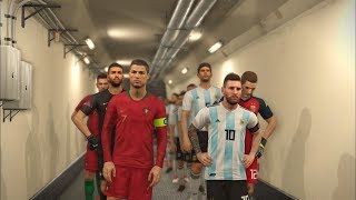 Argentina vs Portugal I Pre  World Cup Match I PES 2018 Gameplay Com vs Com [upl. by Hawthorn]