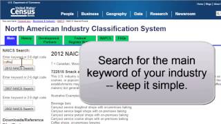 Identifying NAICS Industry Codes 2013 [upl. by Accissej853]