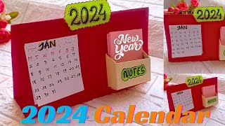 DIY Calendar 2024  How To Make Calendar  Desk Calendar Making Ideas [upl. by Callan]