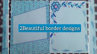 2 Blue 💙 Border DesignProject Work Designs Project DesignFront Page DesignBorder Design A4size [upl. by Irtemed]