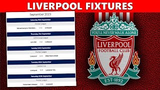 Liverpool Fixtures 202324  Premier League  Liverpool Fixtures Champions League [upl. by Alekin]